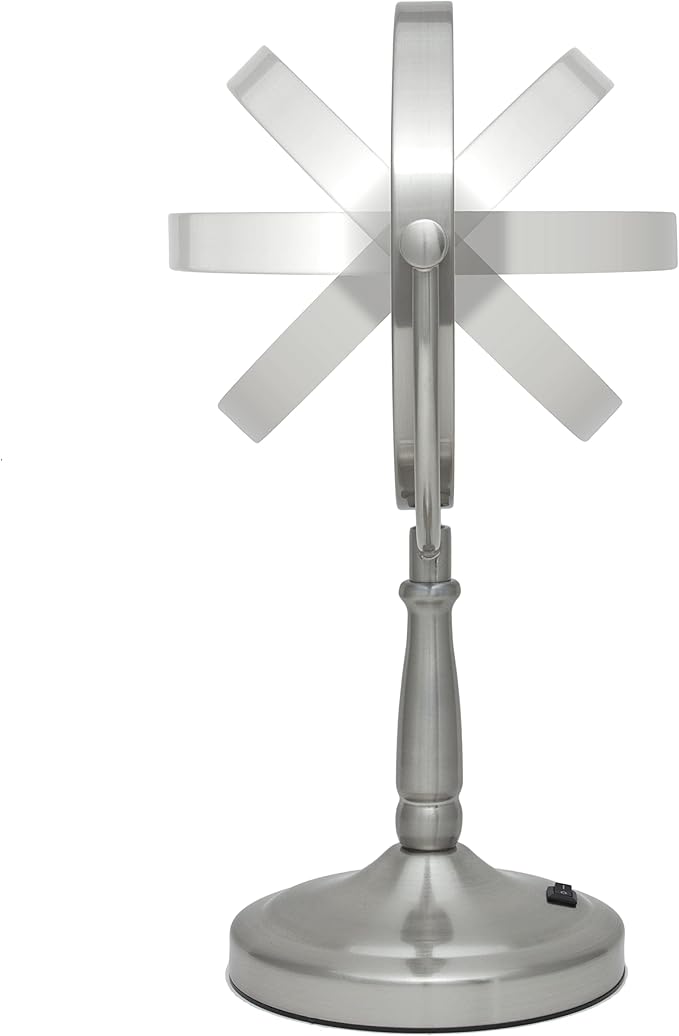 Zadro 9" Round LED Makeup Mirror with Lights and Magnification 5&10X/1X AA Battery Operated Swivel Lighted Makeup Mirror