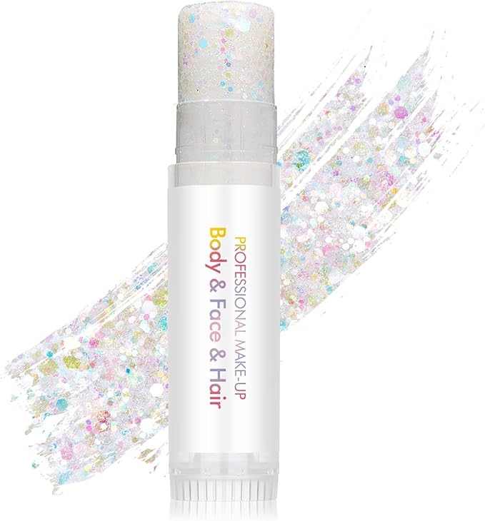 Rainbow Body Glitter Stick,Face Hair Holographic Sparkling Neon Outfit Singer Concert Music Rave Festival Party Accessories Glitter Makeup.