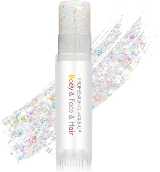 Rainbow Body Glitter Stick,Face Hair Holographic Sparkling Neon Outfit Singer Concert Music Rave Festival Party Accessories Glitter Makeup.
