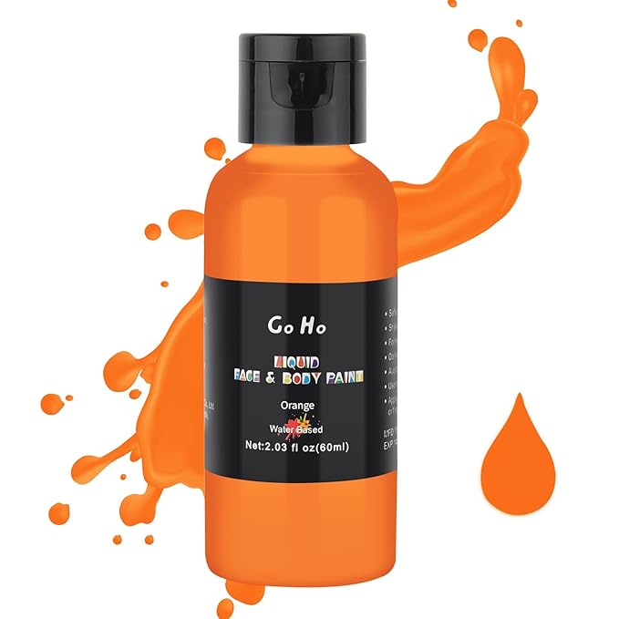 Go Ho Orange Face & Body Paint (2.1 oz), Airbrush & Special FX Makeup