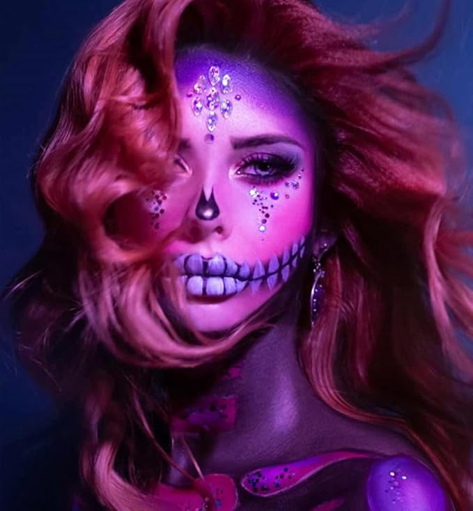 Go Ho Makeup Purple Body Paint(2.1 oz),Water Based Purple Face Paint and Body Paint for Airbrush Makeup Special FX, Cosplay, and Halloween Make up