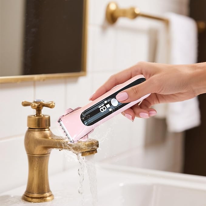 Dermave Bikini Shaver for Women, Bikini Trimmer for Women with Dual Head Shaver, Painless Wet & Dry Electric Razor for Smooth Bikini Line, Rechargeable & Portable, Pink