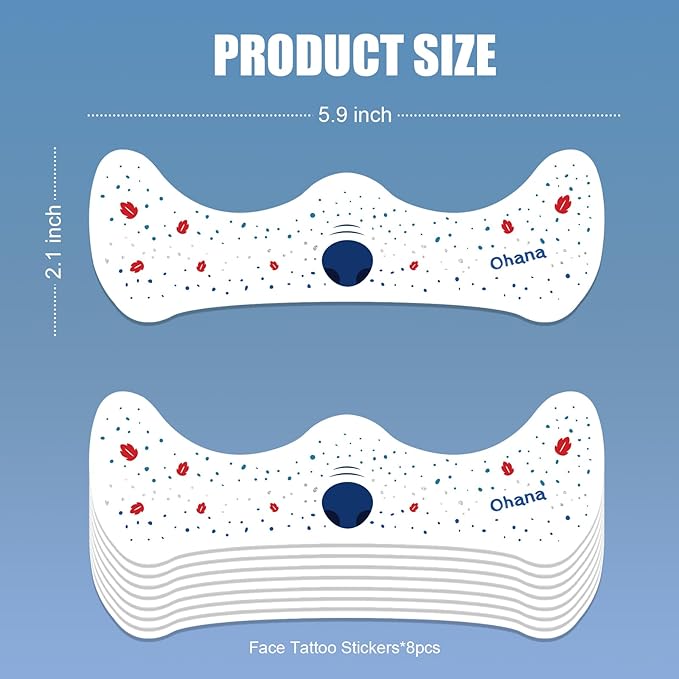 Freckles Face Tattoo - Glitter Temporary Tattoos with Hawaiian Flower Waterproof Fantasy Sparkle Stickers for Stitches Custom Girsl, Festivals, Halloween Costumes Women & Cosplay Makeup