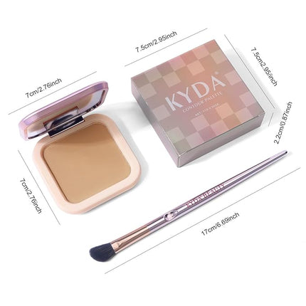 KYDA Face Sculpting Contour Palette, Matte with Micro Pearl Finish Baked Contour Powder, Ultra-fine Lightweight, Blendable Buildable Coverage, Multiuse Face Bronzer Compact-BRONZER