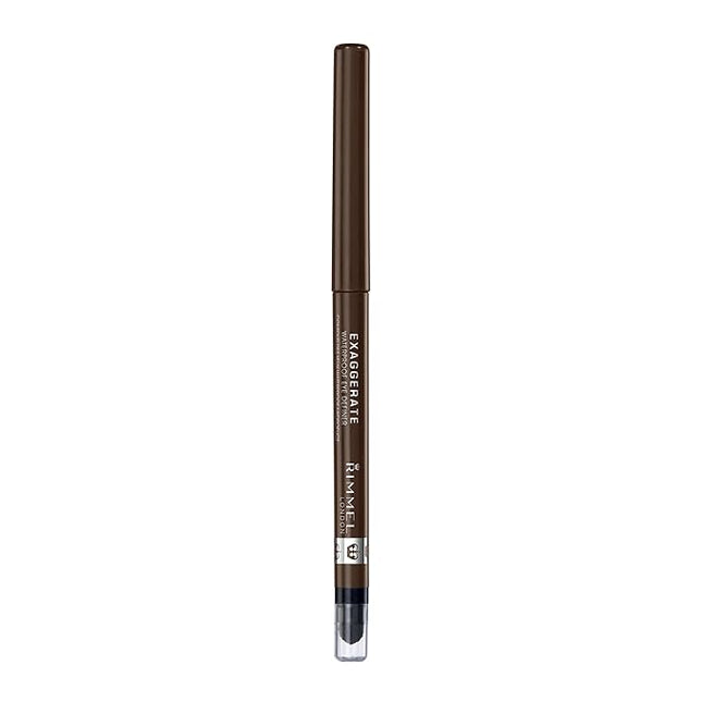 Rimmel London Exaggerate Waterproof Eye Definer Eyeliner, Highly Pigmented, Long-Wearing, Built-In Smudger, 212, Rich Brown, 0.01oz (Pack of 2)