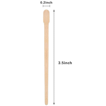 Bememo 500 Pcs Wax Sticks Eyebrow Brow Lip Nose Small Wooden Waxing Applicator Spatula Craft Sticks for Hair Face Legs Removal Spa