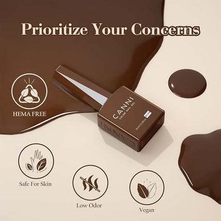 CANNI Gel Nail Polish Set – 6 Colors (Black, Brown, Nude, Grey, Khaki), 9ML Soak Off UV LED Nail Gel, Winter Neutral Shades for DIY Manicure & Salon Nails