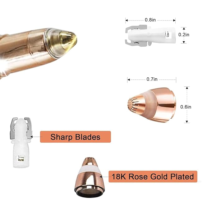 Facial Hair Removal Tool for Women Smooth Finishing, Eyebrow Hair Remover Replacement Heads, Touch Flawless Facial with Cleaning Brush, Painless Replacement Blades for Flawless Brows Hair Removal