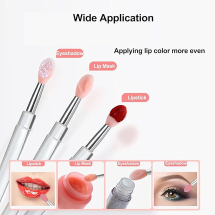 Lip Brush, 6PCS Silicone Lip Applicator Reusable Lip Mask Applicator, Silicone Retractable Lip Gloss Balm Applicator Eyeshadow Lip Scrub Brush Lip Applicators Disposable