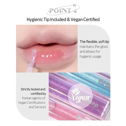 ETUDE Glaze Plump Gloss - Aurora Pink | Korean Lip Plumper, Volumizing Glaze, Vegan Certified, Shimmer, Glittering Daily Makeup. Sparkling Blue, Korean Makeup, Kbeauty, Perfect for Gift