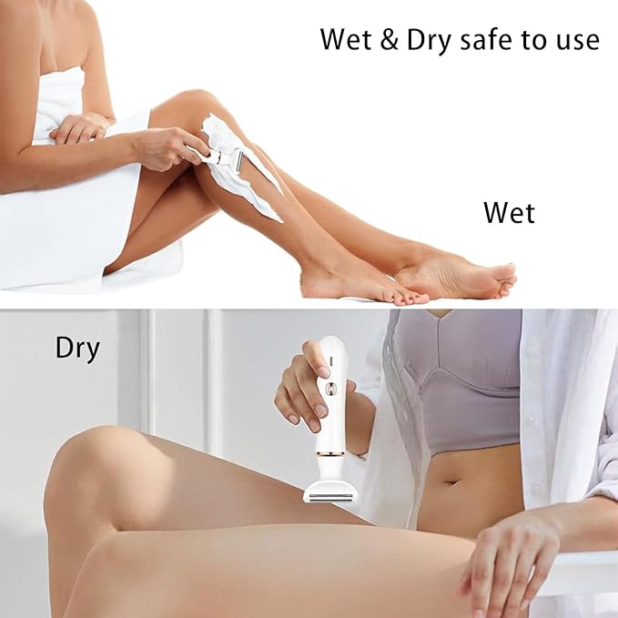 Electric Razor for Women,4-in-1 Women’s Facial Hair Removal for Face Nose Eyebrow Beard Mustache Arm Leg Armpit, Rechargeable 4 in 1 Womens Body Shavers Set