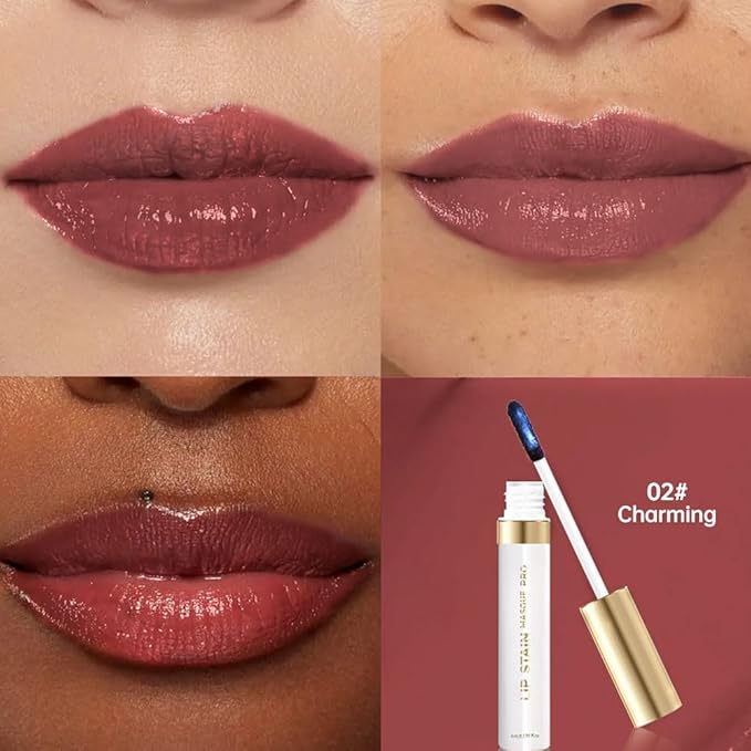 Lip Liner - Peel Off Lip Stain | Long Lasting Matte Lip Tattoo | Transfer Proof, Hydrating Formula with Hyaluronic Acid & Vitamin E | Vegan & Cruelty-Free | for All Skin Types(2#Brown)