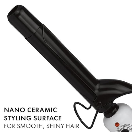 HOT TOOLS Pro Artist Nano Ceramic Curling Iron/Wand | For Smooth, Shiny Hair (1” in) Black/White