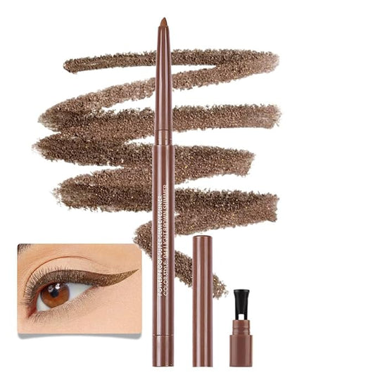 Kaely Light Brown Shimmer Gel Eyeliner,Smooth Eye Liner Waterproof Smudge Proof,Multi-Use Pencil Eyeliner,Built in Sharpener,Longwearing Eye Makeup,Vegan,delineador de ojos contra el agua,04