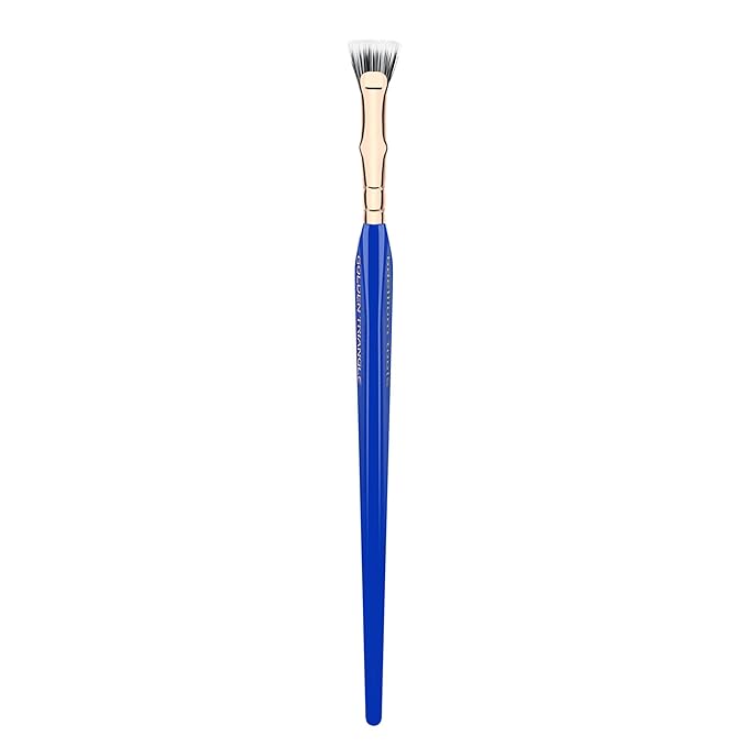 Bdellium Tools Professional Makeup Brush - Golden Triangle 730 Bent Mascara Fan - With All Vegan and Soft Synthetic Fibers, For Applying Mascara (Blue, 1pc)