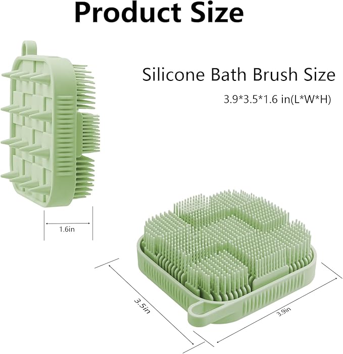 Silicone Shower Scrubber Women Men 2 Pcs Exfoliating Body Scrubber Exfoliator Scalp Non-Slip Hollow Hand Glove Loofah Alternative Deep Clean Wash Dual-Sided Durable Scrub Bath Essentials Pink Green