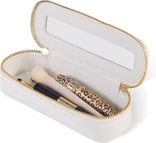 Small Travel Makeup Bag brush holder,Clear Makeup Bag Cosmetic Bags with Zipper,Waterproof Clear Toiletry Bag Makeup Brush Bag Travel Case for Women