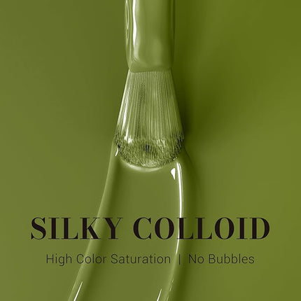 MelodySusie Green Gel Nail Polish,0.5fl oz Nails Soak Off UV LED Oliver Green Gel Polish Gift for Women Nail Art Manicure Salon DIY Nail Design Decoration at Home-603-A2303