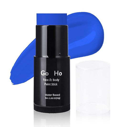 Go Ho Royal Blue Face Body Paint Stick,Easily Washable Formula Face Paint Stick,Non-toxic Full-coverage Cream Blue Body Paint for Halloween Cosplay SFX Mystique Smurf Clown Makeup