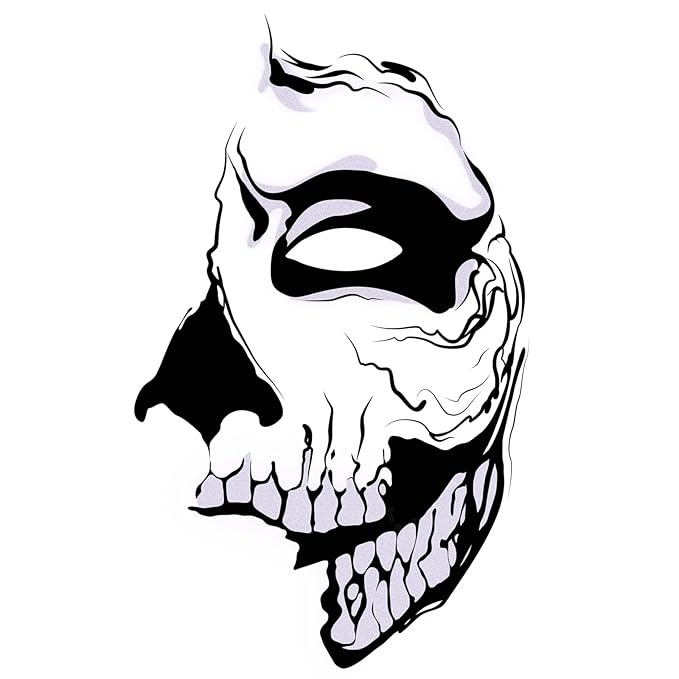 8Pcs Halloween Scary Semi Face Tattoos, Spooky Halloween Face Tattoos Stickers, Face Temporary Tattoos,Face Makeup Tattoo Stickers for Halloween Cosplay Party DIY Decorations