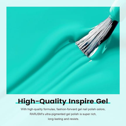 RARJSM Turquoise Blue Gel Nail Polish Turquoise Gel Nail Polish 1PCS 15ML Long Lasting GelNailPolish Soak off U V Curing Required Nail Art French Manicure Salon DIY at Home