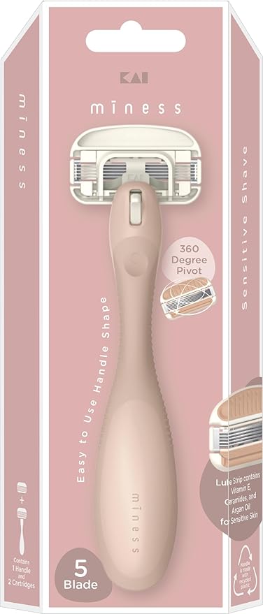 Kai Miness System Body Razor, Gentle Beauty Groomer for Hair Removal, Ideal for Sensitive Skin, Japanese Steel Removes Body Hair