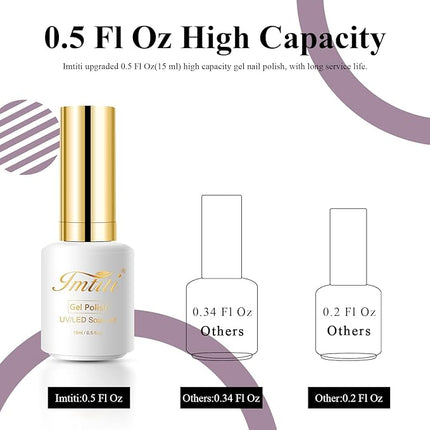 Imtiti Purple Gel Nail Polish, 1 Pcs 15ml Rebecca Purple Color Soak Off LED Long-Lasting Nail Gel Polish Nail Art Starter Manicure Salon DIY at Home, 0.5 Fluid Ounces