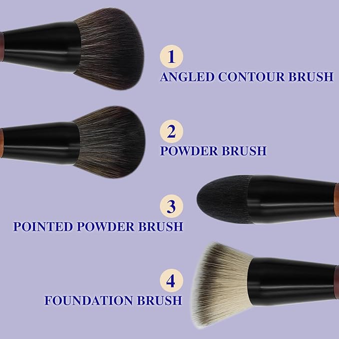 Double Ended Foundation Brush & Blending Brush for Makeup, Soft, Dense Bristles for Sensitive Skin, Duo Blush Brush for Liquid, Powder, Cream, Blending, Buffing–Travel-Friendly, Kabuki Makeup Brushes