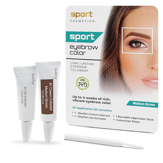 Eyebrow Color For Women, 20 Application Kit, Medium Brown