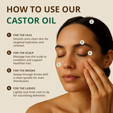 RejuveNaturals Castor Oil (16oz Glass Bottle) USDA Certified Organic, 100% Pure, Cold Pressed, Hexane Free. Boost Hair Growth for Thicker, Fuller Hair, Lashes & Eyebrows.