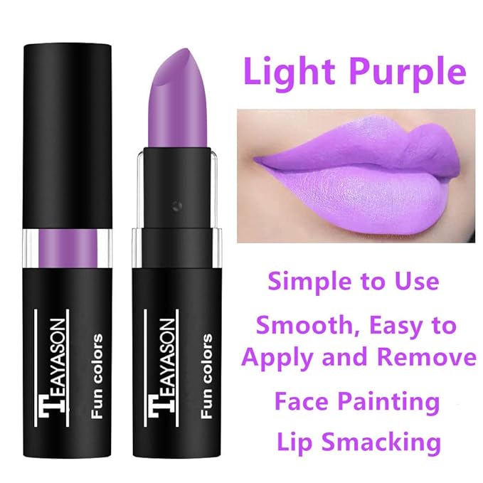 Go Ho Makeup Light Purple Cream-Blendable Stick - Purple Face & Body Paint, Safe for Halloween