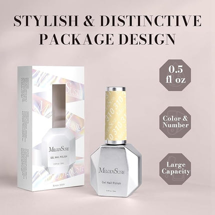 MelodySusie 15ML Milky Yellow Gel Nail Polish,Macaron Color Nails Soak Off UV LED Creamy Yellow Gel Polish Gift for Women Nail Art Manicure Salon DIY Nail Design Decoration at Home-310-A2901