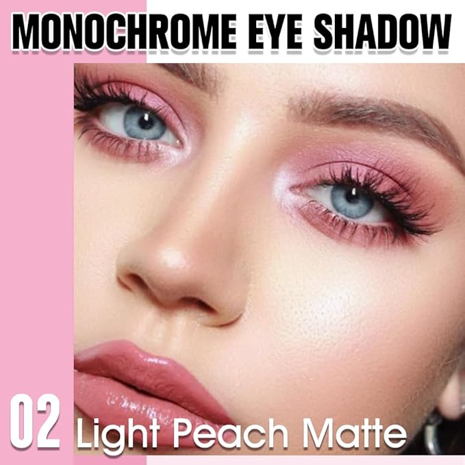 Light Pink Peach Single Matte Eyeshadow Makeup, Neutral Powde Eye Shadow for Women, Pink Eyeshadow Palette Pigmented Waterproof, sombras para ojos, Lightweight Blendable, Girls Eyeshadows Gift