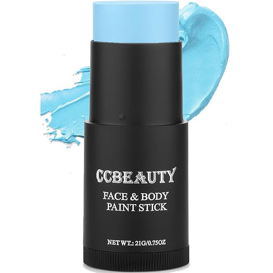 CCbeauty Light Blue Face Paint Stick, Face Painting Kit, Full Coverage SFX Makeup Foundation, Professional Body Paint for Halloween Costume Cosplay Theme Party, For Avatar, Sally Corpse Bride Makeup
