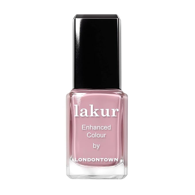 LONDONTOWN lakur Nail Polish - Chip-Resistant, Non-Toxic, Conditions & Hydrates Nails | Glossy Blue-Tinted Pink, Berry Nude, .40 fl oz