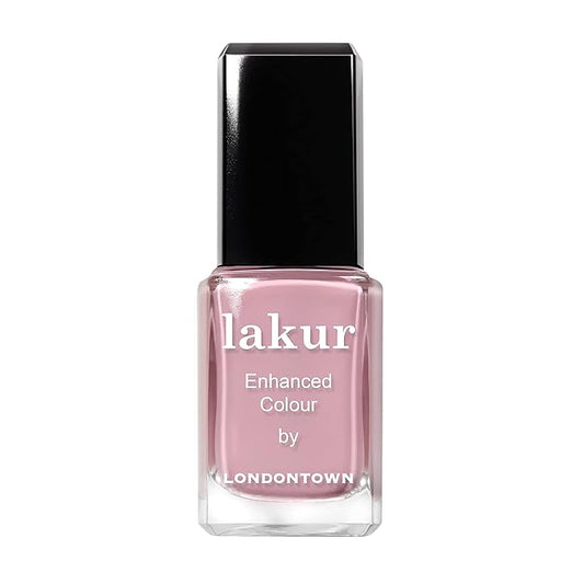 LONDONTOWN lakur Nail Polish - Chip-Resistant, Non-Toxic, Conditions & Hydrates Nails | Glossy Blue-Tinted Pink, Berry Nude, .40 fl oz