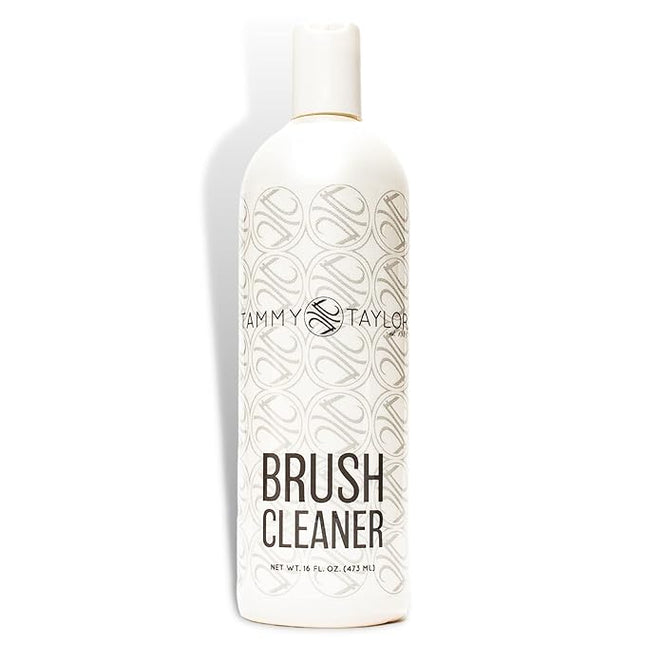 Tammy Taylor Acrylic Nail Brush Cleaner Liquid, Removes Solid Gel Nail Polish, Acrylic Dip Powder, All-in-One Poly Gel Slip Solution + Kolinsky Sable Nail Brush Conditioner, Cleaner & Restorer (16oz)