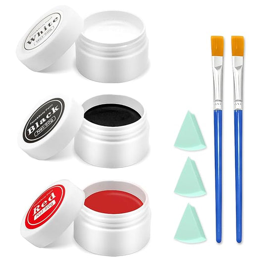 Clown Makeup Kit, Black White Red Face Body Paint Professional Oil-Based Body Face Paint Halloween Joker Makeup Kit for Adults Special Effects SFX Zombie Vampire Skeleton Cosplay Makeup