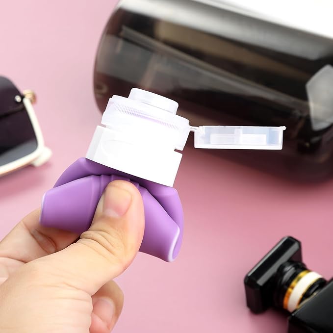 Travel Bottles for Toiletries, Tsa Approved 2oz Travel size Bottles, BPA Free Leak Proof Travels Toiletry Containers, Traveler Accessories with Toiletry Bag for Shampoo Liquid (4 Pack)