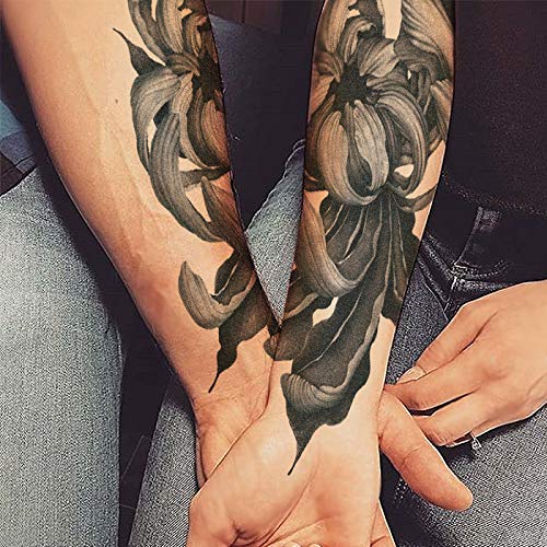 Large Temporary Tattoos Women Temporary Neck Tattoos Temporary Realistic Flower Chest Tattoo for Adults (Temporary Tattoos Sticker 9)