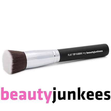 Flat Top Kabuki Foundation Brush - Beauty Junkees Large Dense Synthetic Face Makeup Brushes for Liquid, Cream, Powder Make Up, Buffing, Blending, Stippling Applicator, Brocha Para Base de Maquillaje