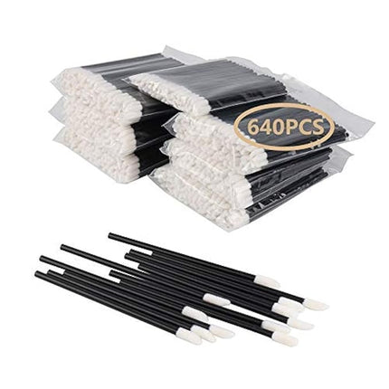 640PCS Disposable Lip Brushes Make Up Brush Lipstick Applicators Wands Makeup Applicators Brushes Lip gloss Applicators Tester Wands Tool Kits Makeup Beauty Tool Kits Black