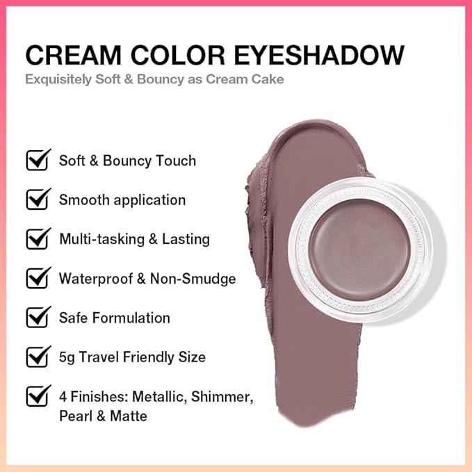 Kaely Single Cream Eyeshadow Pot, Espresso Matte Eye Shadow for Older Women High Pigmented Waterproof, Natural Eyeshadow Palette Makeup Brightener, sombras en crema para ojos, Blendable, 715