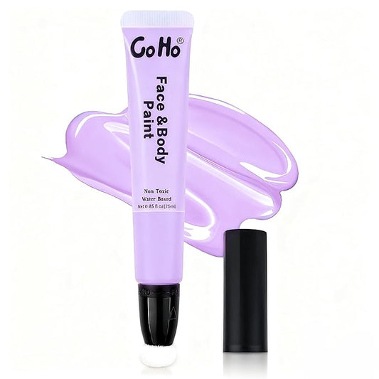 Go Ho Pastel Purple Face Paint Stick,Water Based Cream Light Purple Body Paint Washable,Highly Pigmented,Smooth and Safe for Skin,Halloween Cosplay SFX Ursula Makeup