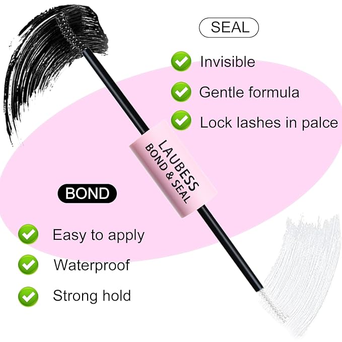 Lash Bond and Seal Mascara for Long Lasting Waterproof Eyelash Extensions - 5ml+5ml