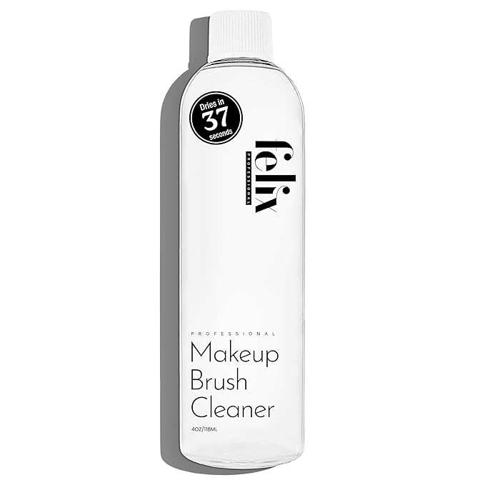 Liquid Makeup Brush Cleaner Solution | Rinsless, Quick Drying, Hydrating, Fragrance Free | for Natural and Synthetic Make-up Brushes (4 Fl oz)