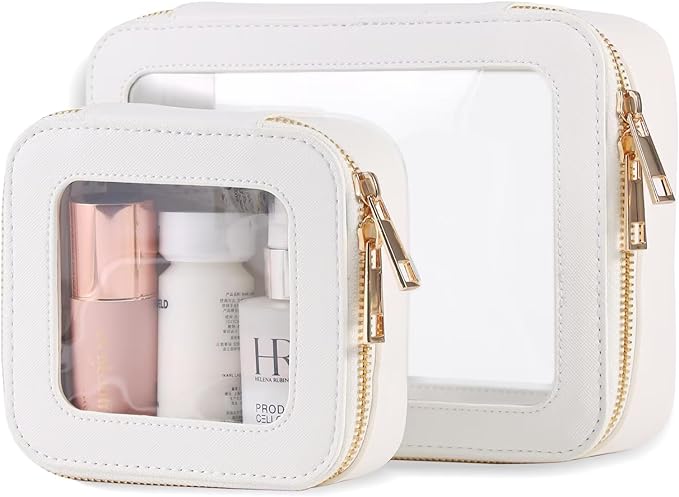 Small Clear Toiletry Bag Cosmetic Bag Makeup Bag Set with Zipper for Purse,Waterproof Travel Toiletry Bag Makeup Bag Organizer Case for Women Car Organizer