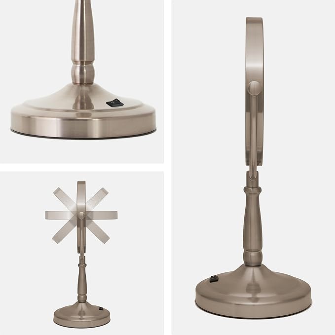 Zadro 9" Round LED Makeup Mirror with Lights and Magnification 5&10X/1X AA Battery Operated Swivel Lighted Makeup Mirror