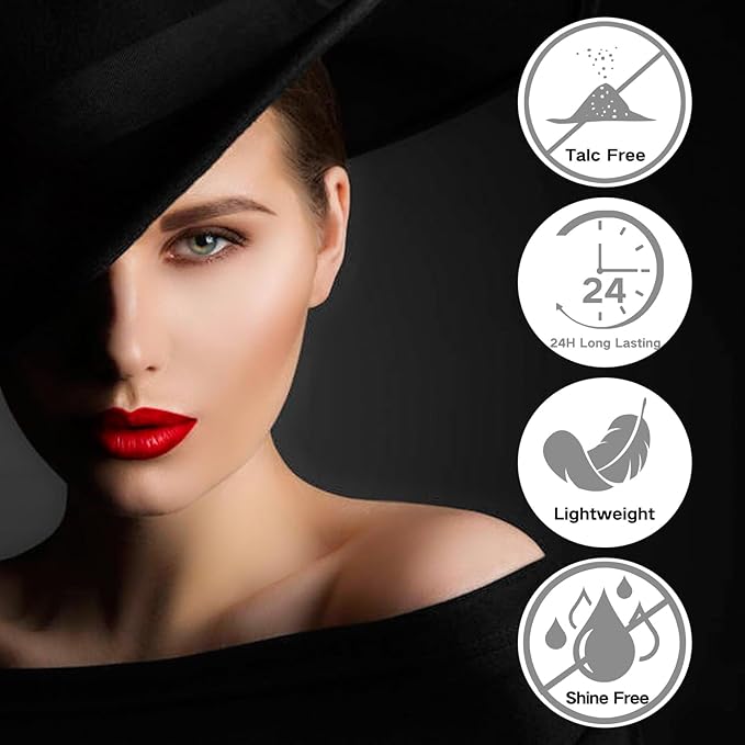 MEICOLY Talc-Free Setting Powder with Sifter,Long Lasting Loose Face Powder,Translucent Powder Colorset Powder,Matte Finishing White Face Paint Setting Powder for Halloween SFX Makeup,Oil Control