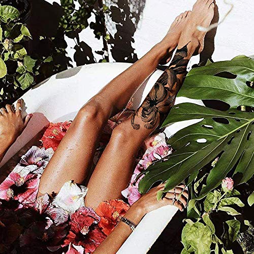 Large Temporary Tattoos Women Temporary Neck Tattoos Temporary Realistic Flower Chest Tattoo for Adults (Temporary Tattoos Sticker 9)
